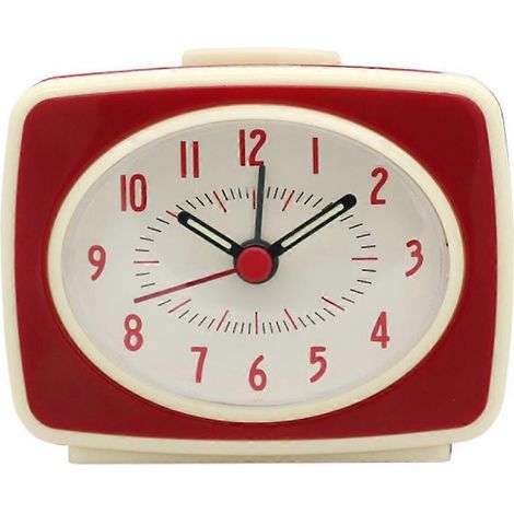 Réveil silencieux rétro, rouge, 7,6 cm (3 pouces), de haute qualité, durable et pratique