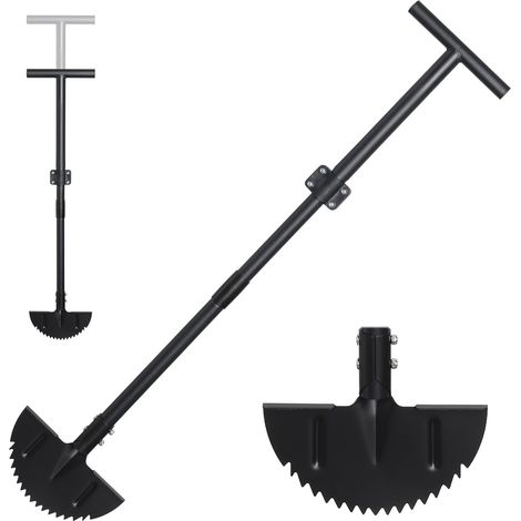 Coupe-bordures de pelouse, outil manuel de délimitation de gazon avec manche réglable 86-106cm, coupe-bordures de jardin noir, coupe-bordures de pelouse à demi-lune aiguisé pour (1/5)