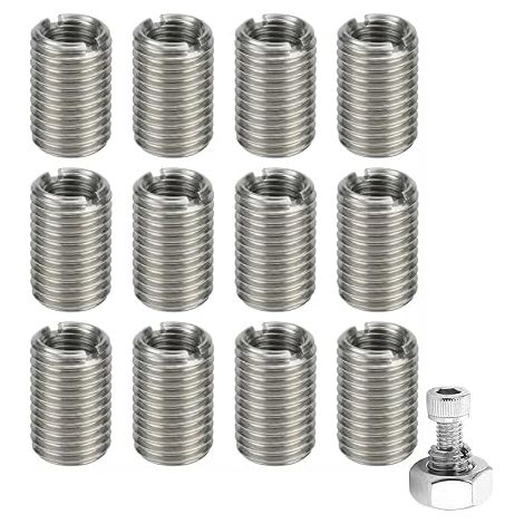 12 Pièces d’Inserts Filetés en Acier Inoxydable M8 vers M10 x 15mm, Adaptateur M8 vers M10, Adaptateurs de Filetage, Manchon Réducteur pour Projets de Meubles, Machines Industrielles (1/5)