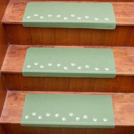 Tapis D'escalier - Polyester - Antidérapant - 55 x 22 x 4 5 Cm - Pour Intérieur - Lot De 7 (1/5)