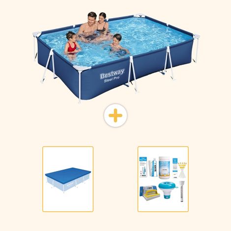 Bestway Bestway Steel Pro Rectangulaire - 300x201x66 cm - 3-pièces S22713 (1/5)