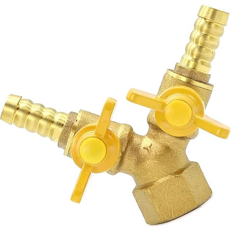 Conector de tubería de latón de 2 vías - Conector de reparación de cobre roscado - Adaptador de fácil instalación (1/5)