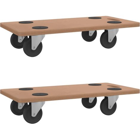 Chariots sur roulettes 2 pcs rectangulaire bois d'ingénierie CFW747437 (1/5)