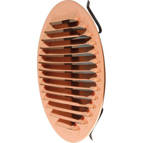 Grille ventilation ronde à clipser avec ressorts Ø150mm Cuivre - Avec moustiquaire