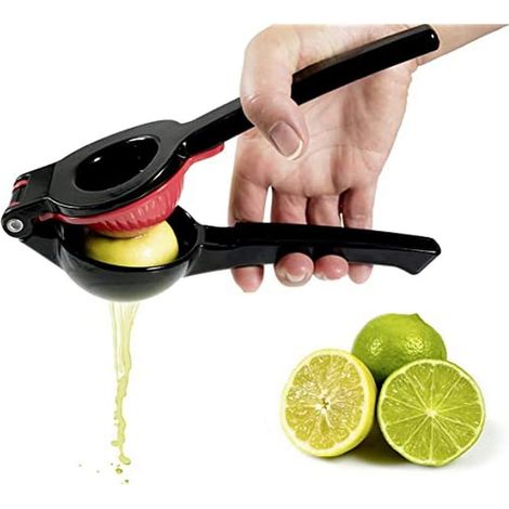 Presse-agrumes JeiibrZui - Aluminium moulé - Noir - 3 pièces avec adaptateur doseur - Pour citron vert et citron - Qualité professionnelle (1/3)