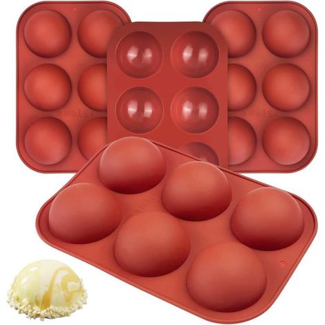 Moule en silicone demi-sphère 6 empreintes Ø 5,4 cm – Lot de 4 pour gélatines, mousses et chocolats (1/5)