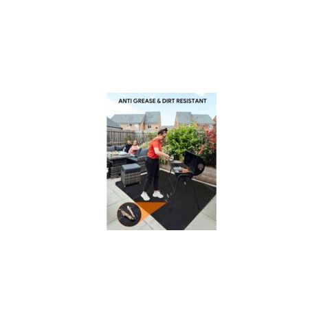 QORVA-Tapis de barbecue résistant au feu 50'' x 36'' – Fibre de verre avec silicone ignifuge – Protection contre les braises et éclaboussures (1/5)