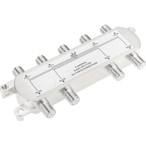 1 Répartiteur Câble Coaxial Numérique à 8 Voies 5-2400 MHz Compatible avec RG6 Distribue Les Signaux Internet Télévision par Câble Satellite à Plusieurs Appareils (1/5)