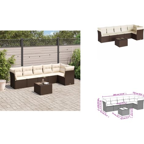 7-tlg. Garten-Sofagarnitur mit Kissen Braun Poly Rattan - Garten Sofagarnitur - Garten Sofagarnituren - Outdoor Sofagarnitur - Sofagarnitur Terrasse (1/3)