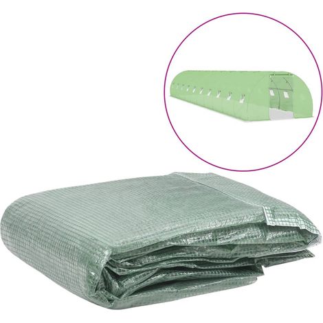 Couverture de remplacement de serre Bâche de rechange Serre de Jardin (45 m²) 300x1500x200cm Vert NSME8748 (1/4)