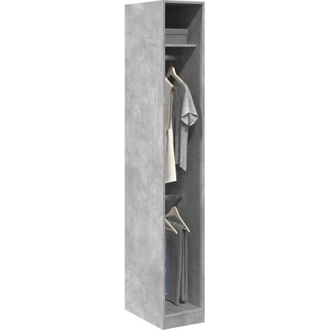 Kleiderschrank Betongrau 30x50x200 cm Holzwerkstoff