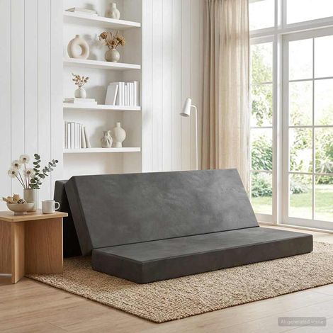 Sofá Cama Plegable 200 x 67 x 45 cm Gris oscuro