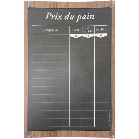 Panneau "PRIX DU PAIN" dimensions 60 x 40 cm avec fixation ventouses (1/5)