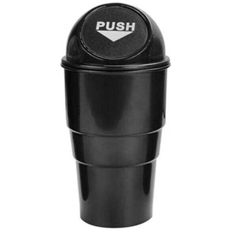 Automotive Vehicle Cup Holder Trash Can Small Mini Trash Can Car Trash Can Trash Can for Car Office Home (Black) (1/4)