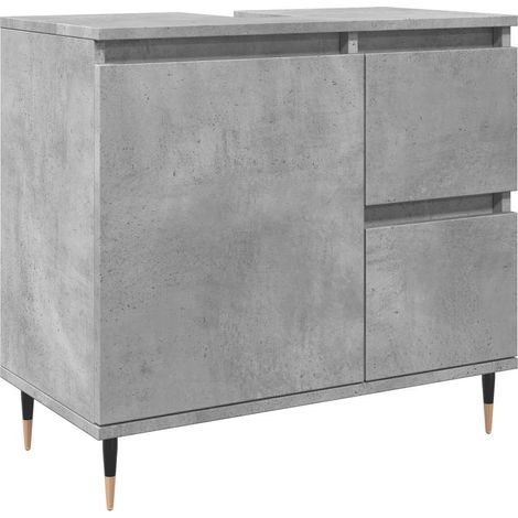Maison Exclusive - Badschrank Betongrau 65x33x60 cm Holzwerkstoff