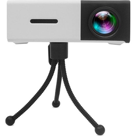 Mini projecteur LED HD portable à lumière douce, alimenté par batterie, pour home cinéma, téléphone portable, prise américaine