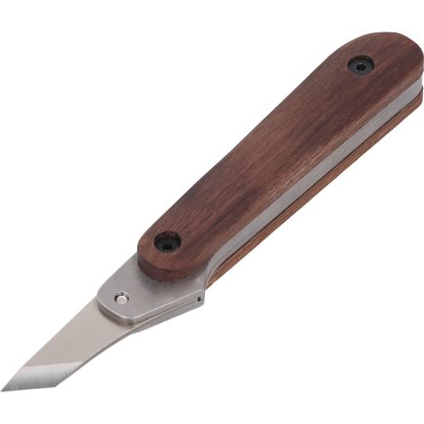Coupe-cuir avec manche en bois et acier inoxydable, outil de coupe pour le travail du cuir et les loisirs créatifs (1/5)