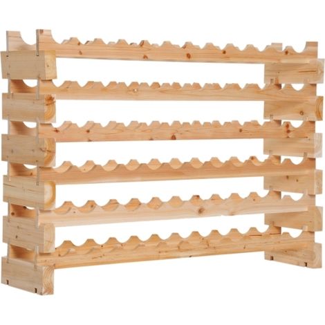 Natural Six-Tier Wooden Wine Rack for 72 Bottles - Elegant Storage Solution for Wine Lovers (1/5)