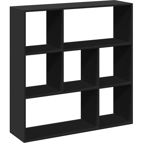 Maison Exclusive - Librería divisora madera de ingeniería negra 1