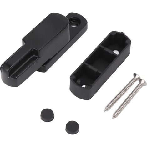 T-förmiges Schiebefensterschloss aus Aluminiumlegierung. Kindersicherung für Schiebefenster. Schwarze T-förmige Schiebetürverstärkung. (1/5)