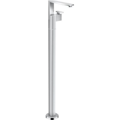 mitigeur de lavabo encastré au sol, coupe diamant, bonde push-open chroméé