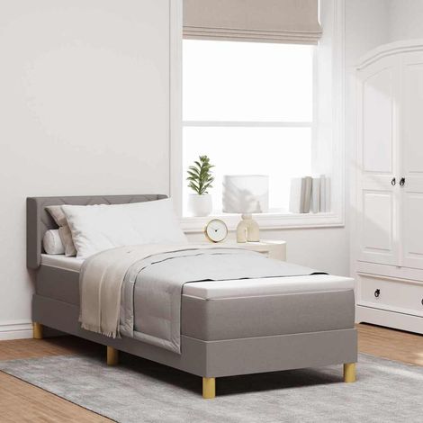 Boxspringbett mit Kissen mit Kopfteil Taupe 200 x 80 cm Stoff (1/5)