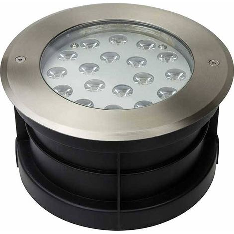 Foco LED Empotrable En Suelo 18W 12V-DC IP67 Blanco Cálido