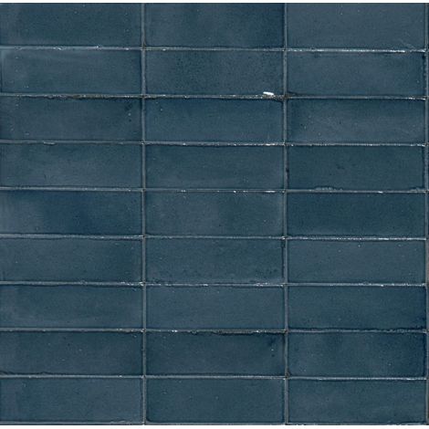 Carrelage Effet Zellige Bleu Foncé RICE Blu 5x15cm (1/3)