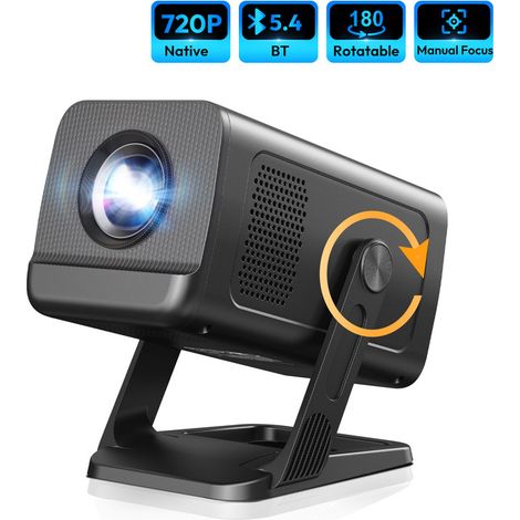 Vidéoprojecteurs portable Allwinner H726, compatible 300 ANSI, résolution 1080p, 8K et 4K, Android 14, correction automatique du trapèze, Wi-Fi 6 et Bluetooth 5.4, pour une utilisation en extérieur.