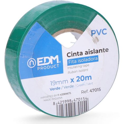 Nastro Isolante 20m x 19mm Verde EDM Qualità "Supra" (1/2)