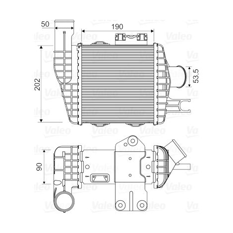 Intercooler, échangeur Valeo 818349 HYUNDAI 2827127250 2827127251