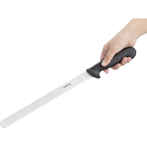 Couteau à Trancher 305 mm Denté Noir - Hygiplas (1/4)