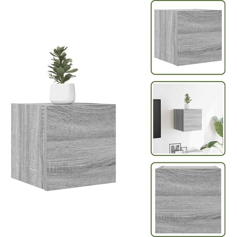 Meuble TV mural Sonoma gris 30,5x30x30 cm - Meuble Tv Mural - Meuble Tv Suspendu - Meuble Tv Moderne - Meuble Tv Design - Étagère Murale (1/5)