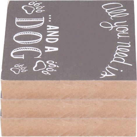 Étiquette en bois en 3 parties avec inscription « chien » - Décoration intérieure et loisirs créatifs en bois à faire soi-même (1/5)