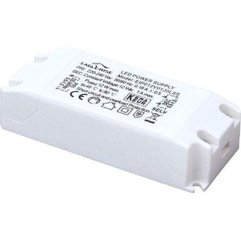 alimentation led - 12v dc - 12w - 1a - précâblée - aric 52029