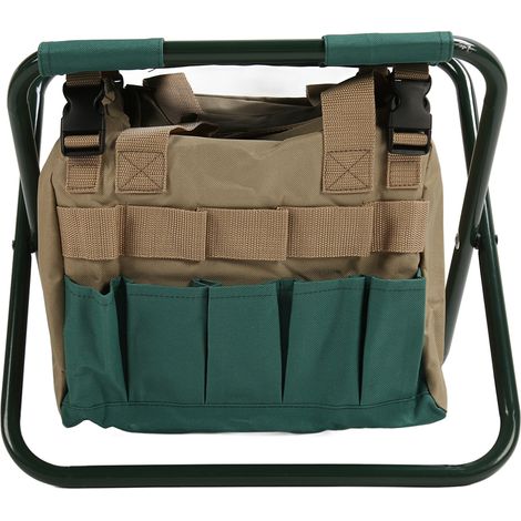 Sac de tabouret pliant robuste, outil de jardinage multifonction, tabouret pliant pour jardinier, vert (1/5)
