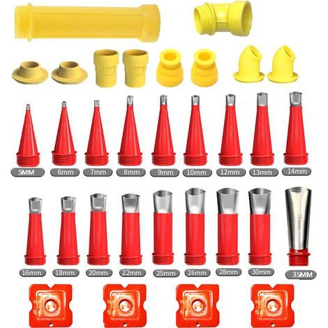 27-teiliges Silikon-Kartuschen-Düsenset, universelle Silikon-Düse aus Edelstahl, integrierter Silikon-Fugenapplikator, Werkzeug zum Glätten von Klebstoffen und Dichtstoffen (1/5)