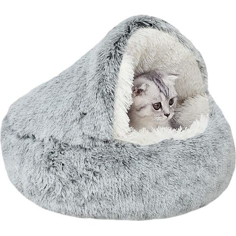 XEPHO Lit apaisant en peluche moelleuse, calme l’anxiété, pour chats et chiens de petite taille, doux et chaud, 50 cm (1/5)