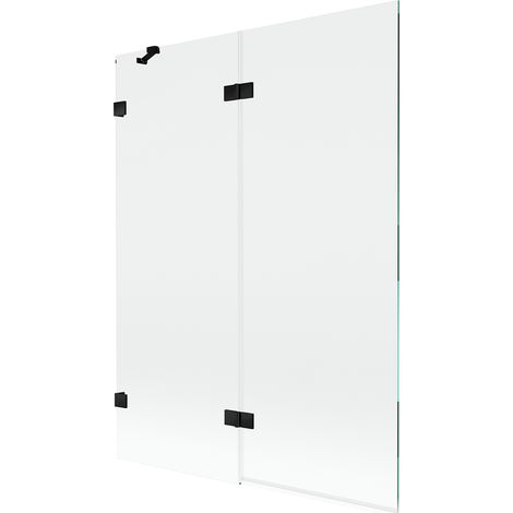 Mexen Lunar mampara de ducha de 2 paneles, izquierda, 130 x 150 cm, transparente, negra - 897-130-100-70-00-L (1/5)