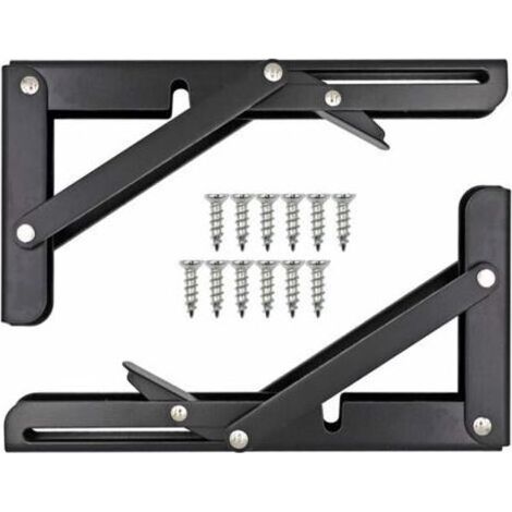 Neige-Equerre Pliable Etagere,Tablette Murale Rabattable,Equerre Pliable Charge Lourde Consoles et Taquets pour éTagèRes Utilisé Pour éTabli, éTagèRe,8 Pouces (1/4)