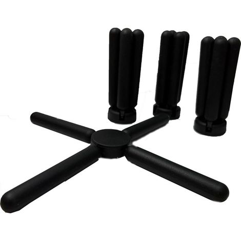 Lot de 4 Dessous de Table Pliables en Silicone - Isolation Thermique en Forme de Croix - pour Tasses, Pots, Assiettes (1/4)