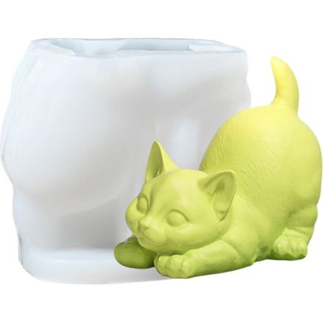 Moules À Silicone en Forme D'animal - Moule pour Bougie de Chat Chien - Moules Résine Époxy Réutilisable,Facilement Amovible pour Les Débutants pour La Fabrication Bougies, Sculpture de Plâtre, Savon