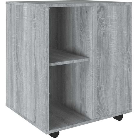Armario con ruedas madera contrachapada gris Sonoma 60x53x72 cm vidaXL