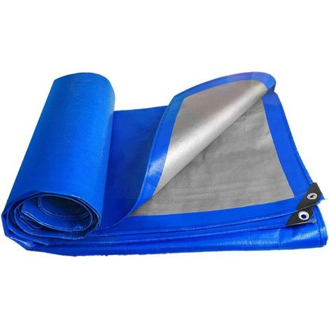 Bâche imperméable en polyéthylène tissé avec œillets aluminium – 2,5 m × 5 m – pour jardin, bateau ou stockage bois (1/5)