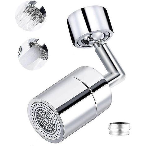 720° drehbarer Universal-Wasserhahnverlängerungsaufsatz, spritzwassergeschützter Sprühkopf, wassersparende Kunststoff-Armaturdüse, geeignet für Küche und Bad – JXLGV (1/5)