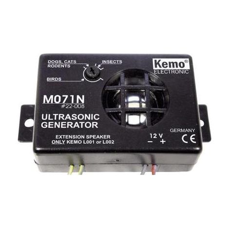 Répulseur d'animaux à ultrasons multiple fréquence – Portée 40 m – Pression acoustique 100 dB – Pour intérieur/extérieur – Kemo