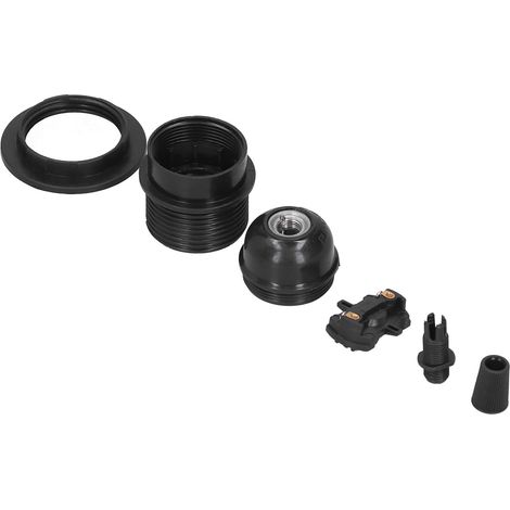 Douille E27 4A rétro, support d'ampoule en plastique PPA avec clip de câble, AC85-265V, noir, porte-lampe à visser, connecteur électrique, fixations incluses (1/5)