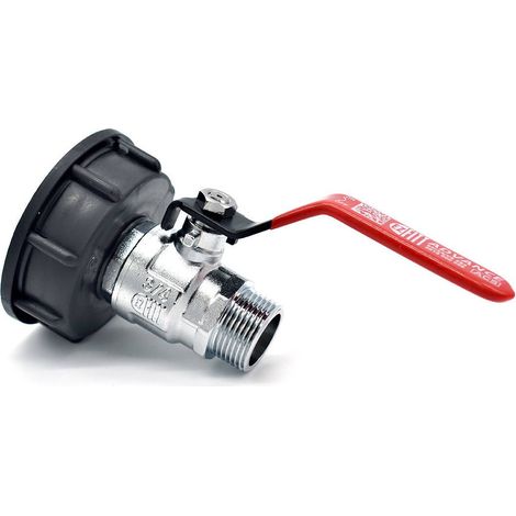 Raccord S60x6 avec robinet en laiton à boisseau sphérique sortie filetée 3/4'' BSP 20x27 (1/5)
