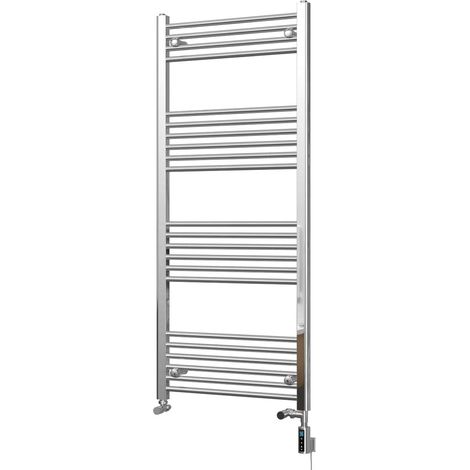 Zennor - Chrome Dual Fuel Towel Rail H1400mm x W600mm Thermostatic WIFI - Straight (1/3)