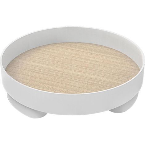 Plateau de rangement de bureau simple, rond, en bois, avec porte-clés, récipient à collations, pour la maison ou le porche (1/4)